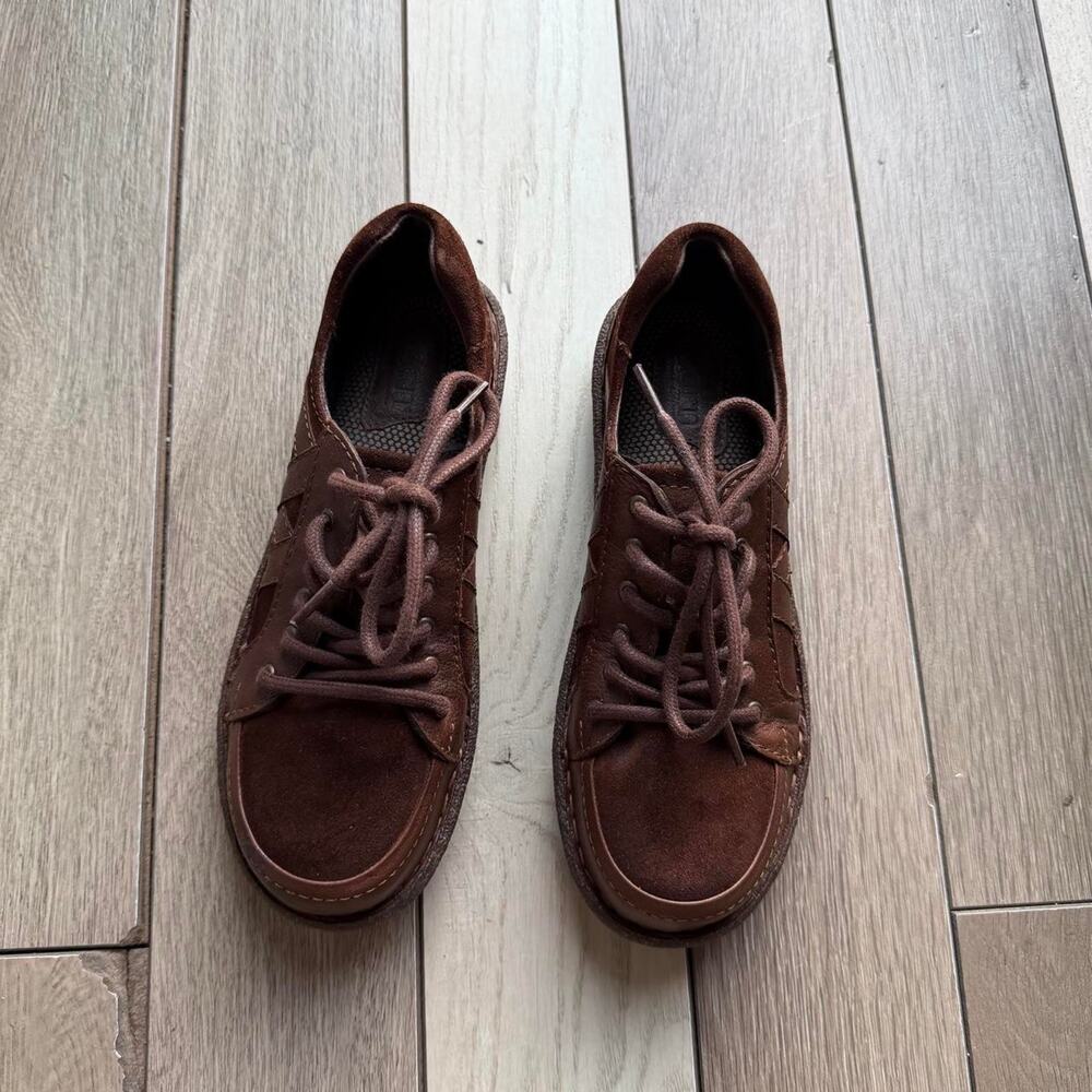 Born Brown Leather & Suede Lace-Up Shoes - Picture 2 of 7